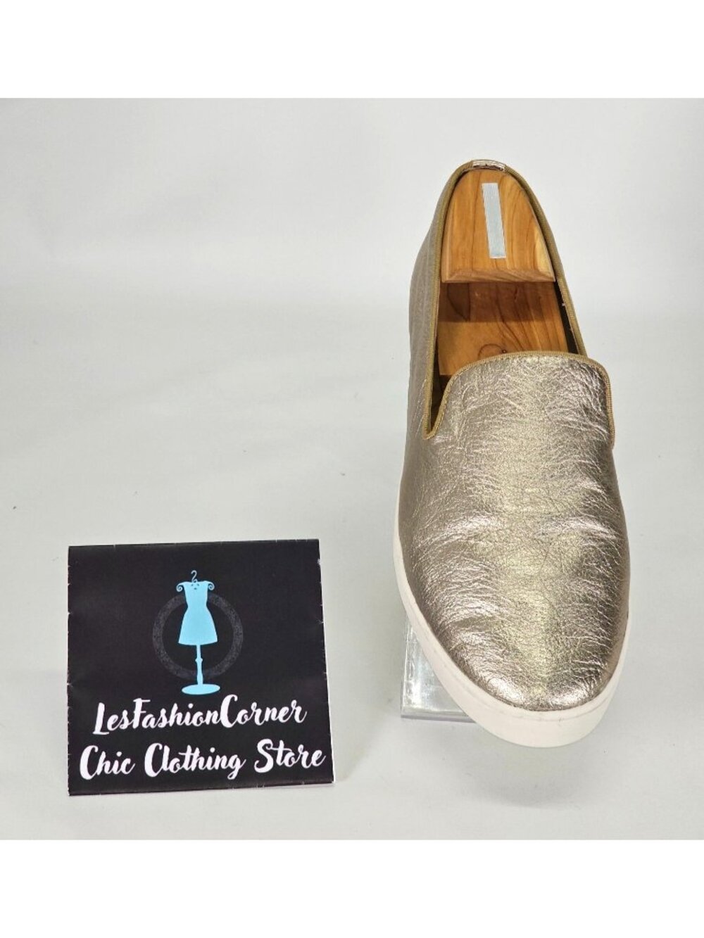 Birdies Women's Metallic Gold Leather The Swift Slip On Shoes Size 10.5 2139 - Picture 15 of 16